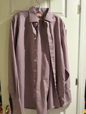 Thomas Pink Pink and White Micro-Check Dress Shirt